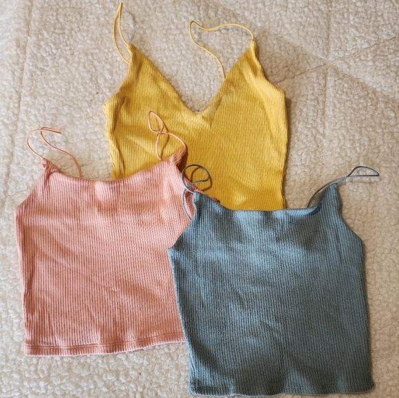 Garage Ribbed Cropped Tank Tops - Picture 1 of 1